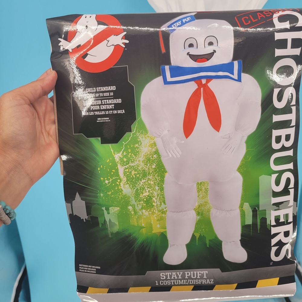 Ghostbusters Inflatable Costume Kids Size 10 Stay Puft Marshmallow Man Halloween